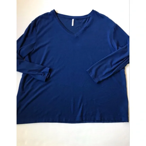 Passports Women’s Blue Long Sleeve V-Neck Top XL - Picture 6 of 6